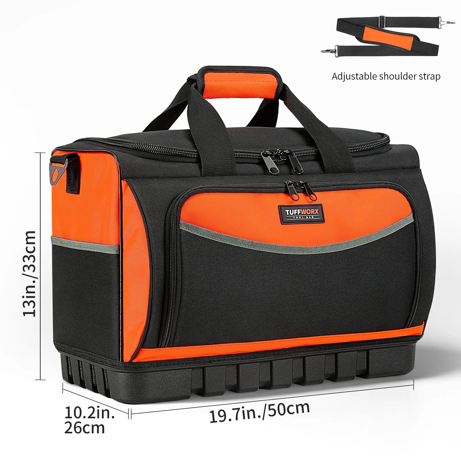 CowLost | product_id-tool-bag-with-molded-base-18-pocket-open-top-organizer-adjustable-shoulder-strap-heavy-duty |17