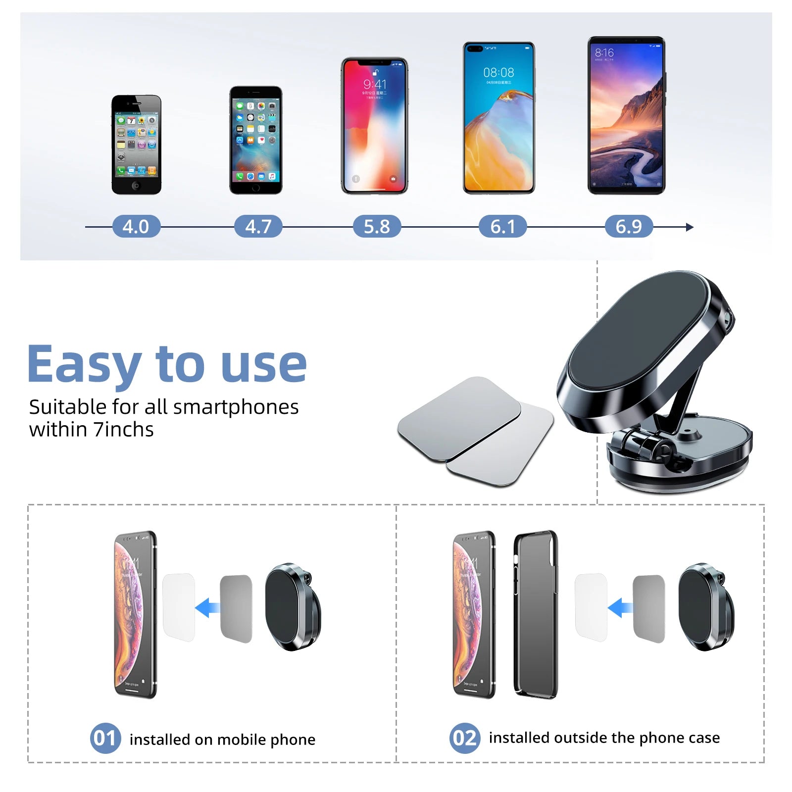 CowLost | product_id-magnetic-360-rotatable-foldable-car-phone-holder-universal-dashboard-stand-navigation-bracket |6