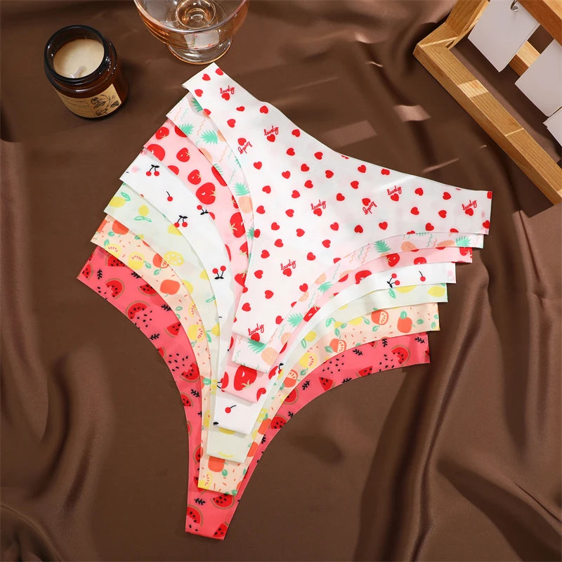 CowLost | activewear-pants-3pcs-womens-ice-silk-seamless-low-waist-leopard-thongs |6