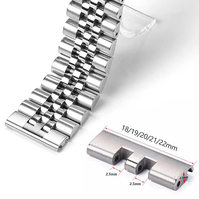 CowLost | product_id-stainless-steel-flat-curved-end-strap-connector-for-seiko-skx007-skx009-18-22mm-jubilee-oyster-bracelet |4