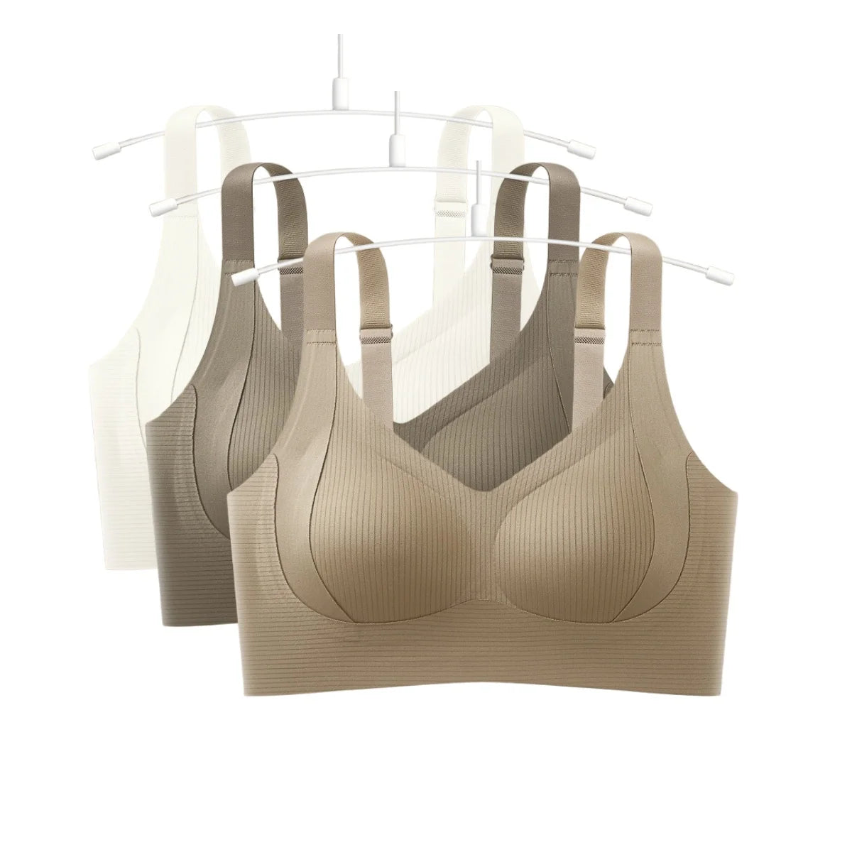 CowLost | product_id-3pcs-plus-size-seamless-push-up-bras-with-adjustable-straps-sizes-m-4xl |14