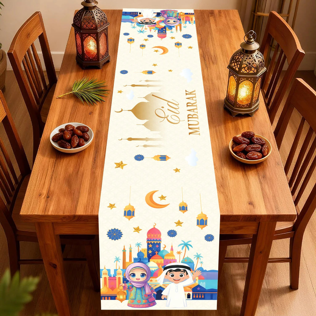 CowLost | ramadan-table-runner-eid-mubarak-decoration |5