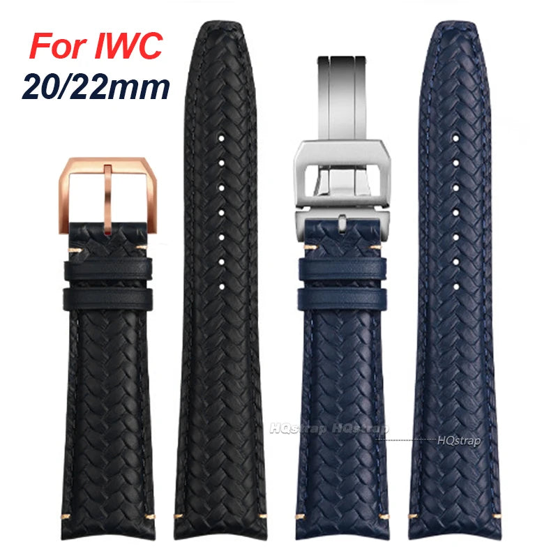 CowLost | bracelets-product_id-20mm-22mm-genuine-leather-cowhide-woven-watchband-for-iwc-portugieser-pilot-omega |8