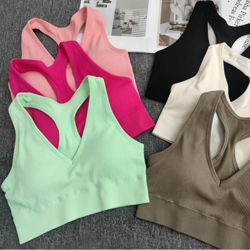 CowLost | product_id-2pcs-seamless-wireless-padded-y-back-breathable-sports-bras-for-women |1