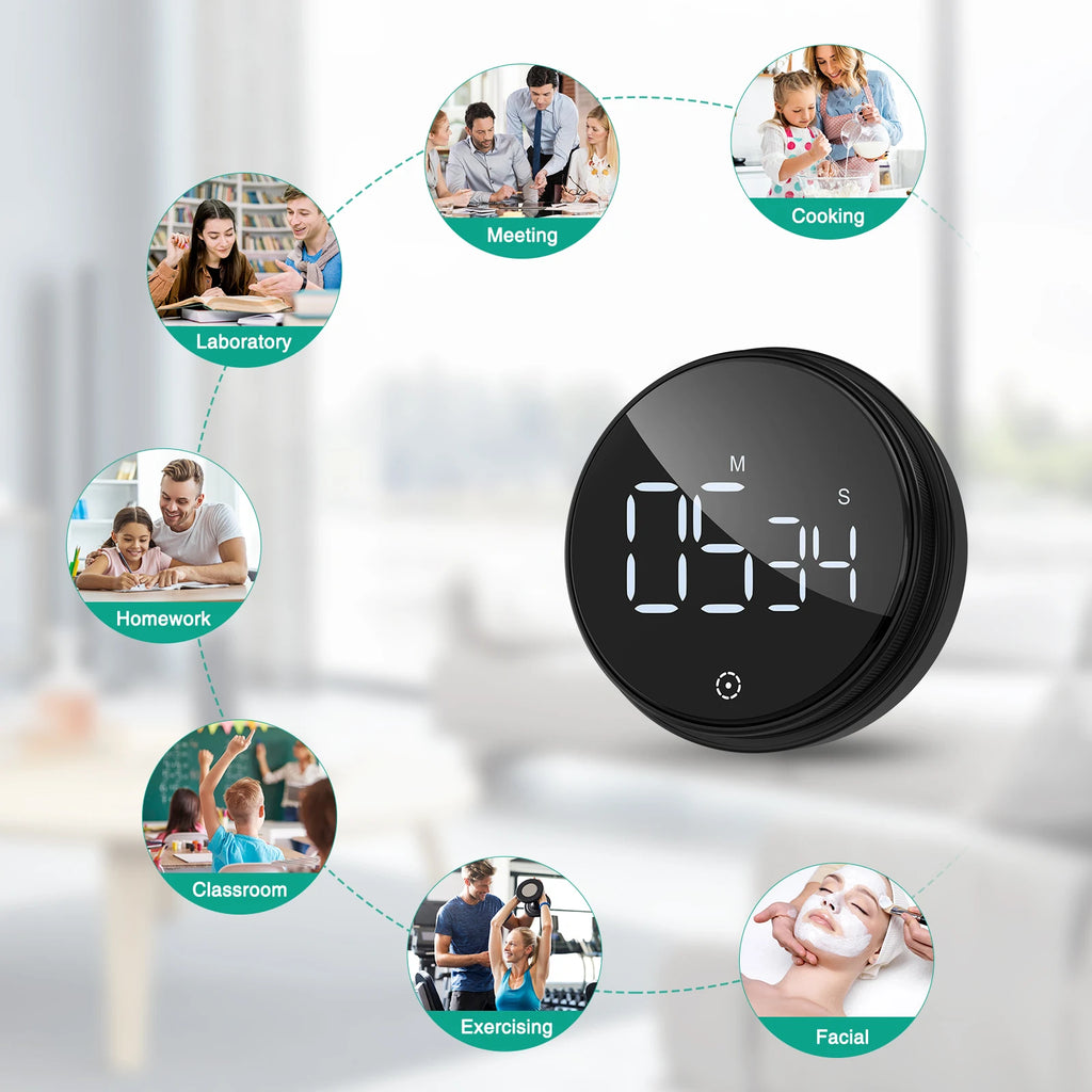ORIA Magnetic LED Digital Kitchen Timer Countdown Stopwatch Alarm Clock