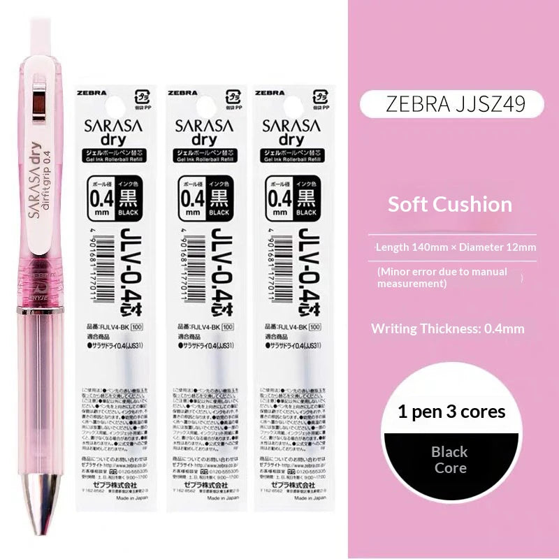 CowLost | product_id-zebra-jjz49-quick-dry-gel-pen-0-4-0-5mm-retractable-cushion-grip-transparent-design-for-exams-writing |30