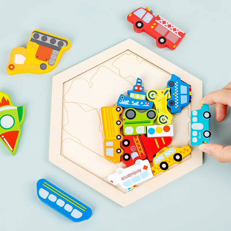 CowLost | fencing-barriers-wooden-baby-jigsaw-puzzle-toy-creative-3d-puzzle |4