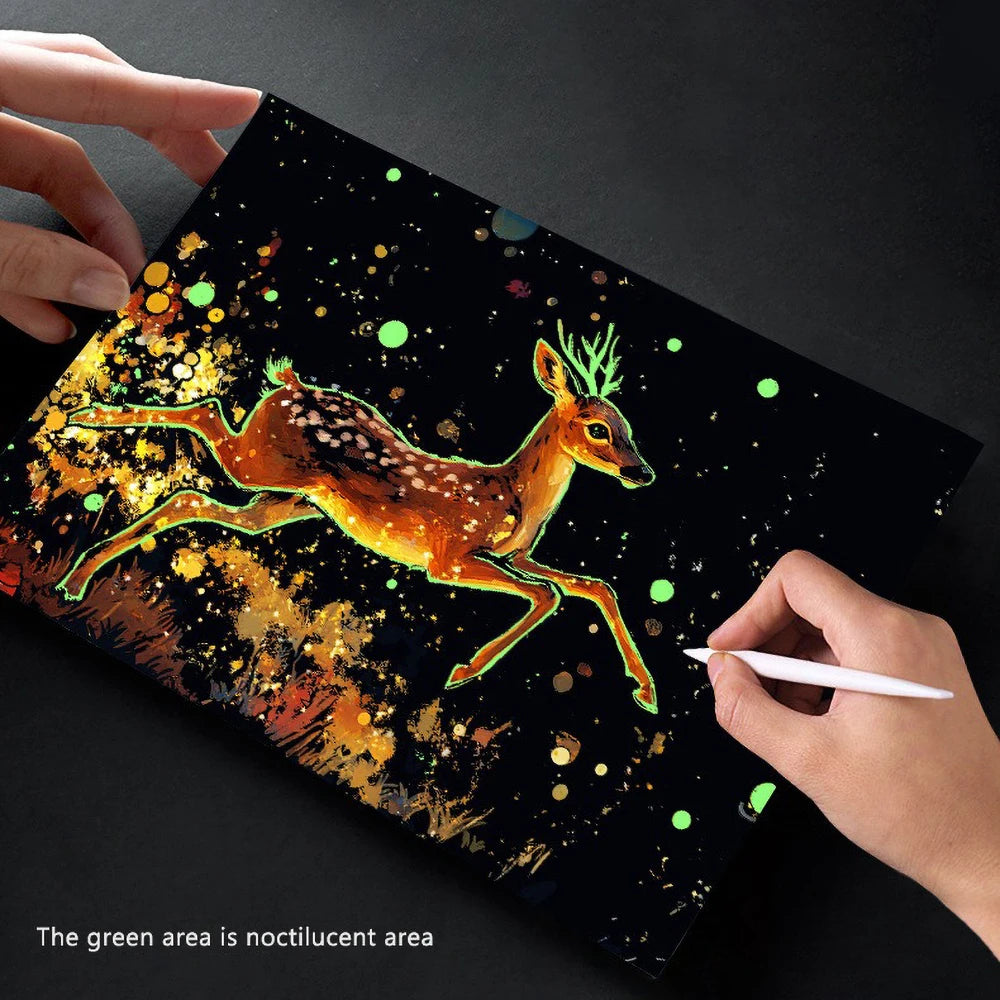 CowLost | product_id-4pcs-a5-diy-scratch-painting-set-cherry-blossoms-classical-buildings-landscapes-animals |4
