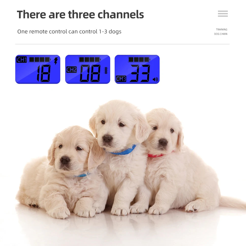 800m Waterproof Rechargeable Electronic Dog Training Collar with Nylon Rope Stop Barking
