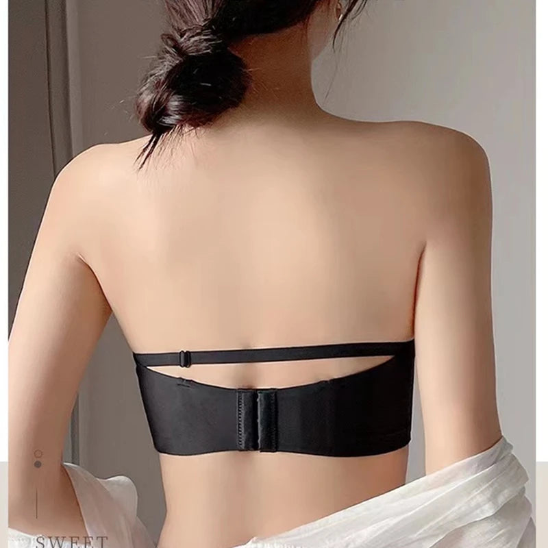 CowLost | product_id-seamless-wireless-strapless-half-cup-push-up-bra-with-elegant-back-for-women |3