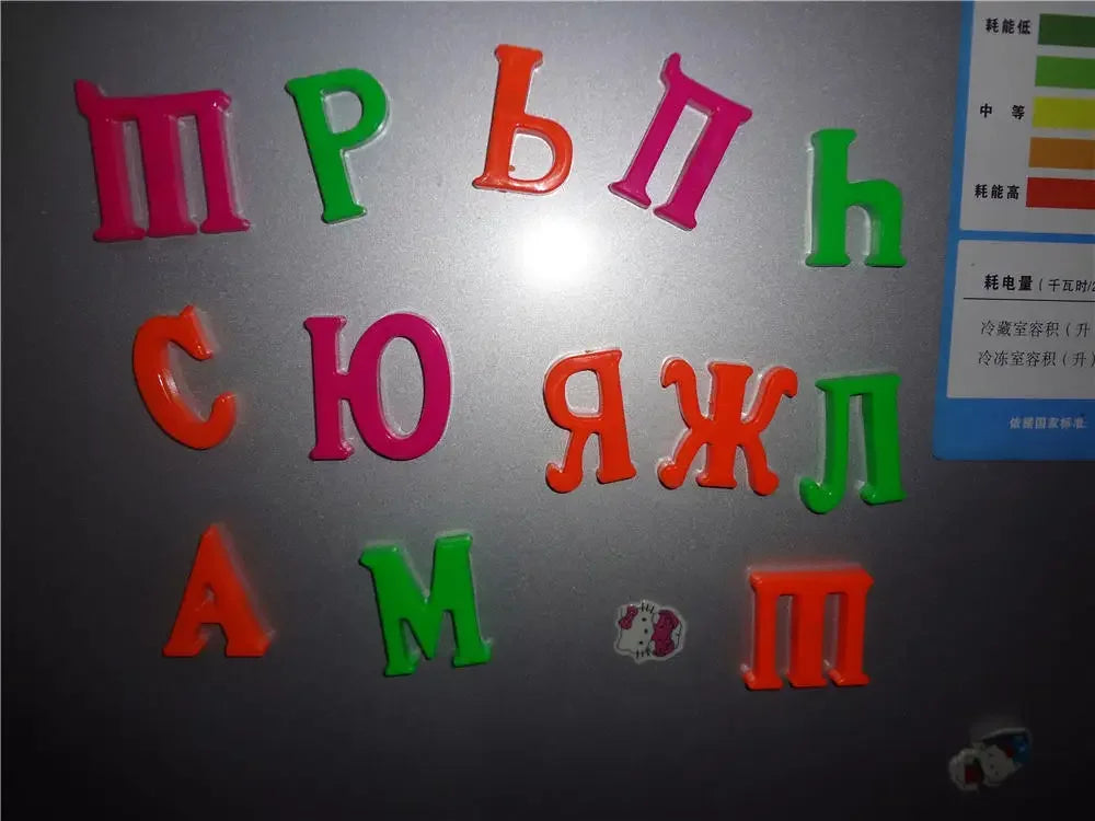 Russian Alphabet Magnetic Letters Fridge Magnets Educational Toy for Kids