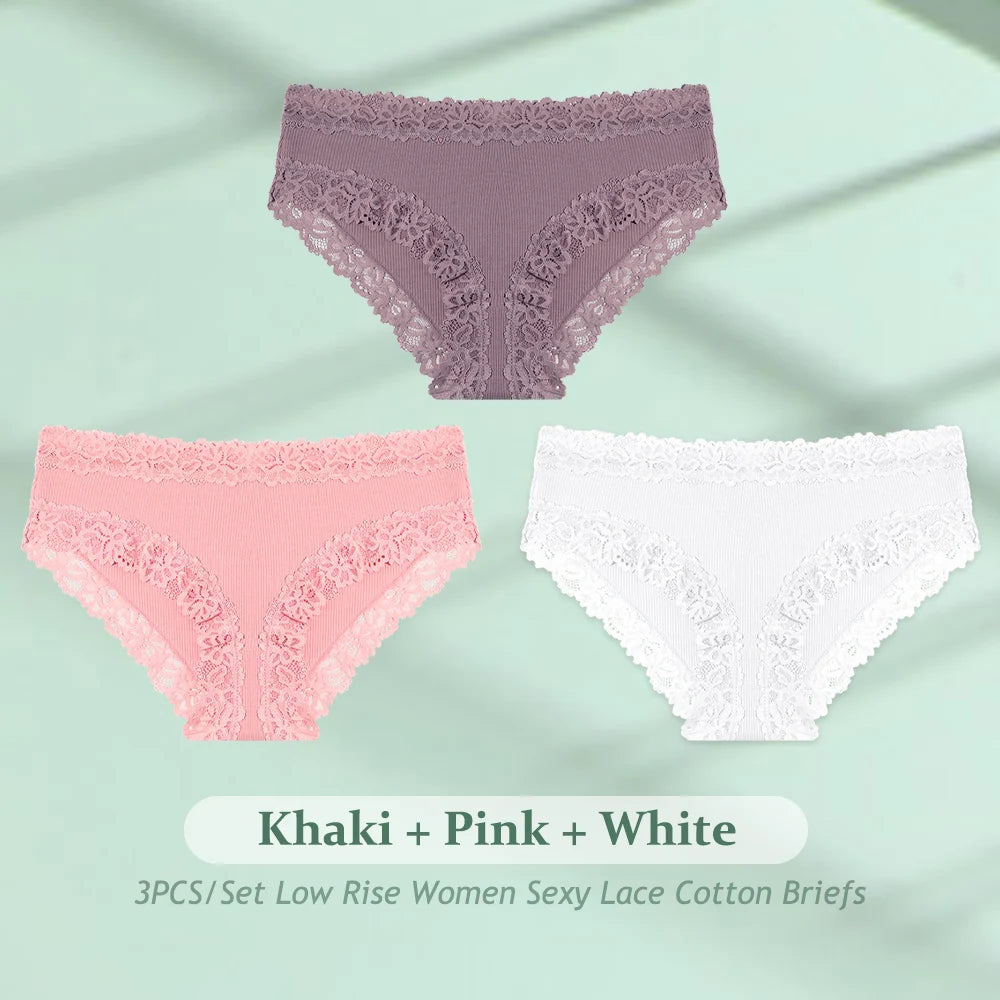 CowLost | activewear-pants-3pcs-women-cotton-seamless-low-waist-panties-set |38