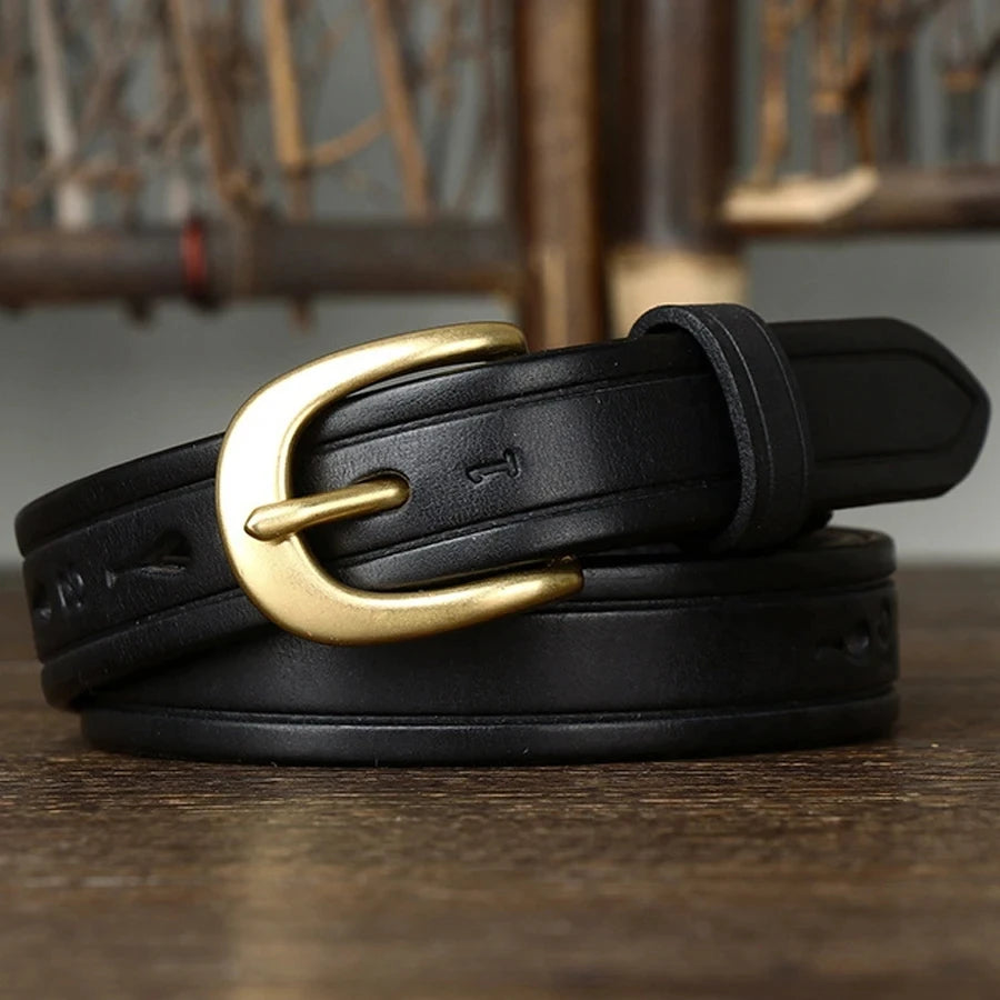 CowLost | 2-4cm-width-copper-buckle-cowskin-genuine-leather-belts-for-women |3