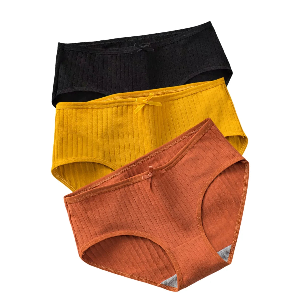 CowLost | product_id-3pcs-women-s-low-waist-breathable-cotton-solid-briefs |20
