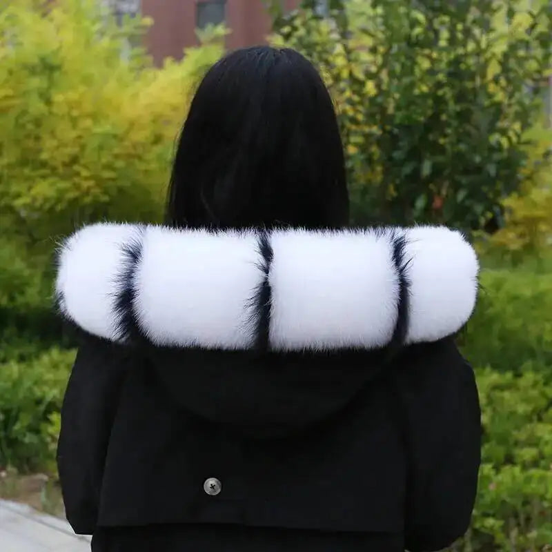 CowLost | fox-fur-collar-for-women-luxury-warm-winter-coat-trim-scarf |16