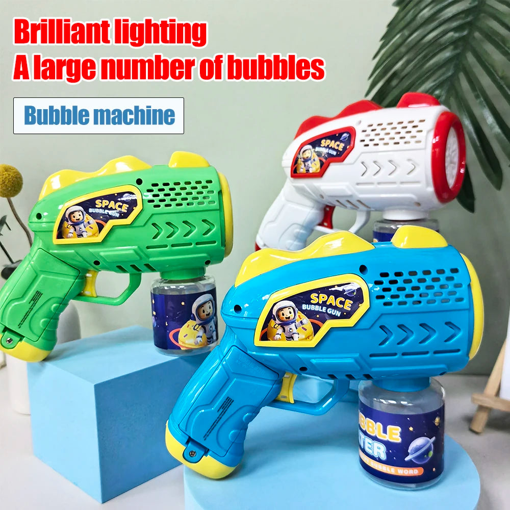 Space Astronauts Automatic Bubble Gun with Bubble Liquid Toy for Kids Gift