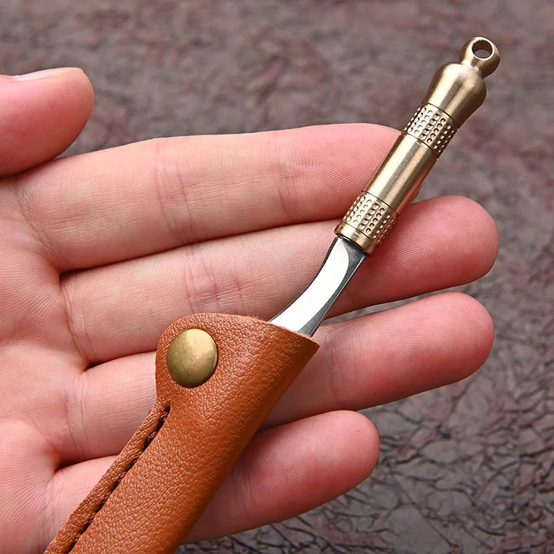 CowLost | activewear-pants-portable-mini-folding-knife-brass-color-wood-handle-stainless-steel-blade |22