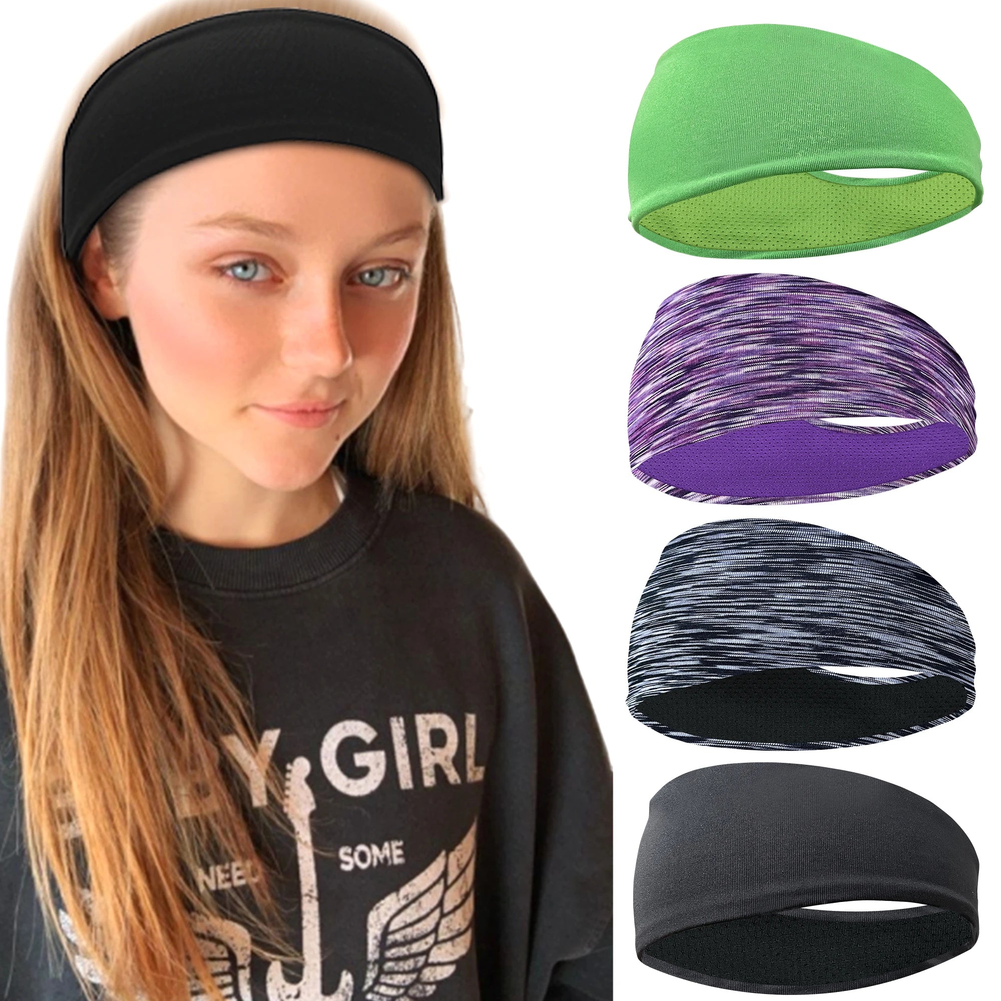 CowLost | 4-5pcs-sweatband-for-men-women-elastic-sport-hairbands |13