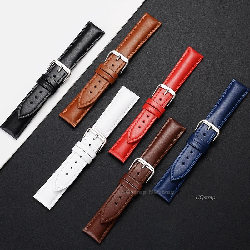 Universal Replacement Leather Watch Band Strap for Samsung Huawei 12-24mm Black Brown