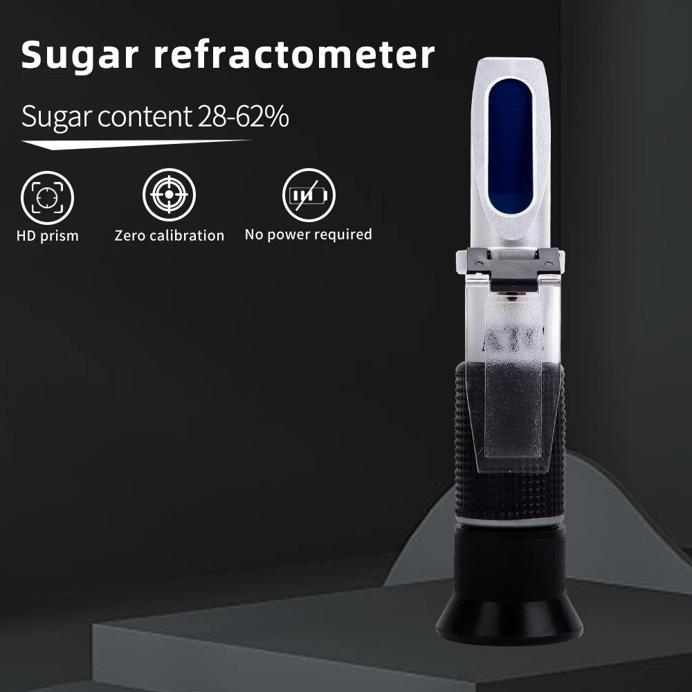 HandHeld 28-62% Brix Sugar Refractometer ATC for Fruit Sauce Juice Jam Drinks