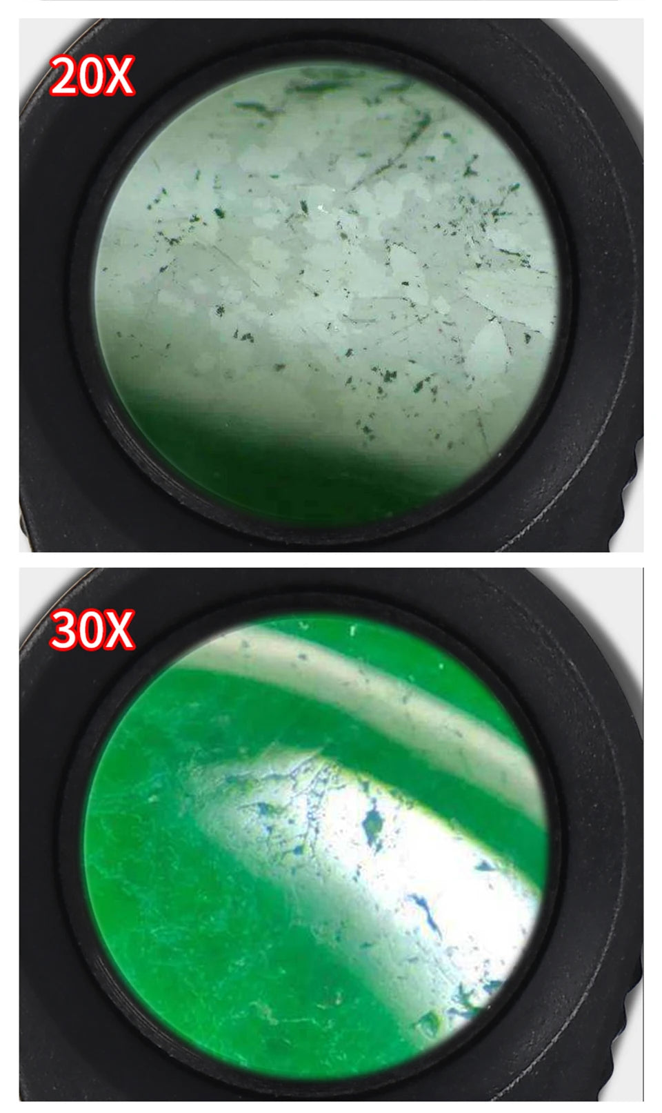 CowLost | 10x-20x-30x-40x-magnifier-loupe-with-dual-light-white-uv-led-illuminated-magnifier-jewelry-diamond-gemstone-eye-glass-for-repair |19