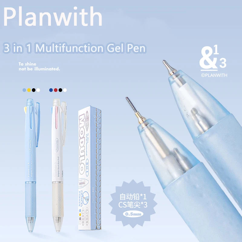 CowLost | product_id-planwith-3-color-gel-pen-with-mechanical-pencil-comfortable-grip-black-red-blue-ink-for-study-office |2