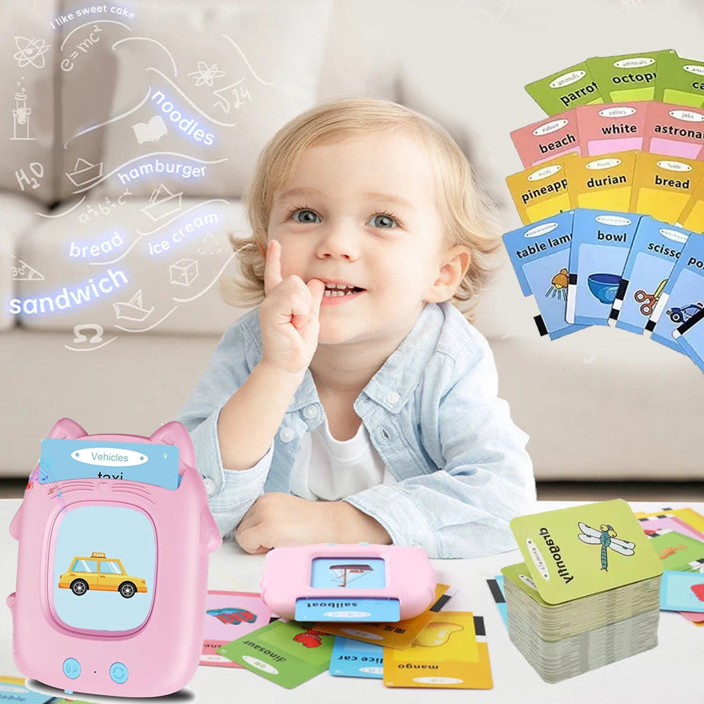Talking Flashcards Learning Machine with Audio for Toddlers - English, Spanish, Italian, Arabic Educational Toy Gift