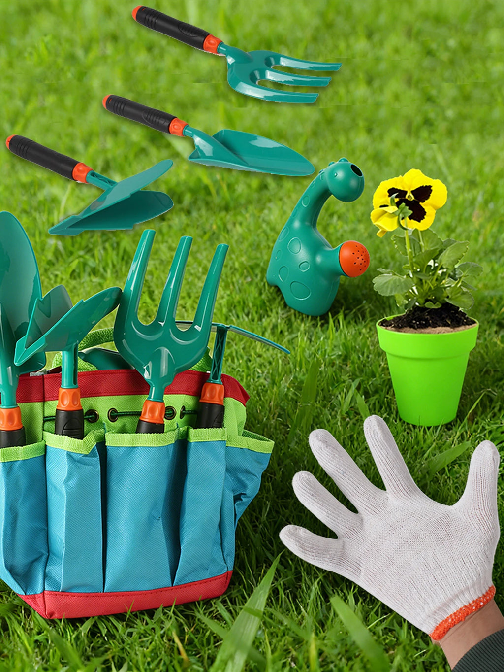 CowLost | product_id-kids-gardening-tool-set-with-cart-apron-gloves-outdoor-garden-toys-for-boys-and-girls |8