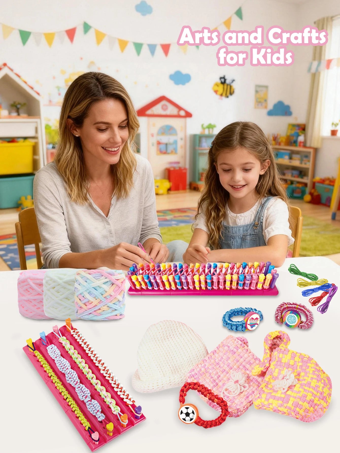 CowLost | product_id-diy-weaving-kit-for-kids-ages-6-arts-crafts-scarves-hats-and-bags |8