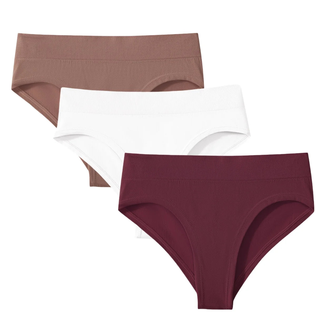 CowLost | product_id-3pcs-womens-high-rise-solid-color-briefs-panties-plus-size-s-3xl |8