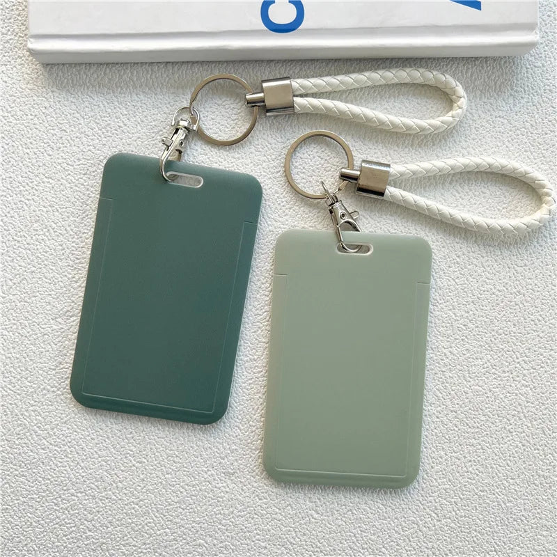 CowLost | handbags-solid-color-student-bus-id-card-protective-cover-keyring |8