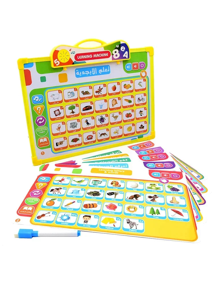 Muslim Kids Arabic Electronic Learning Board with 11 Themes Alphabet Number Words Sound Toy