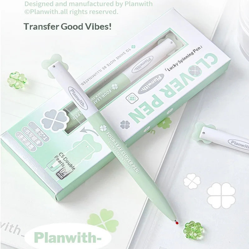 CowLost | product_id-planwith-lucky-clover-0-5mm-carbon-black-gel-pen-no-smudge-smooth-writing-rotary-twist |1