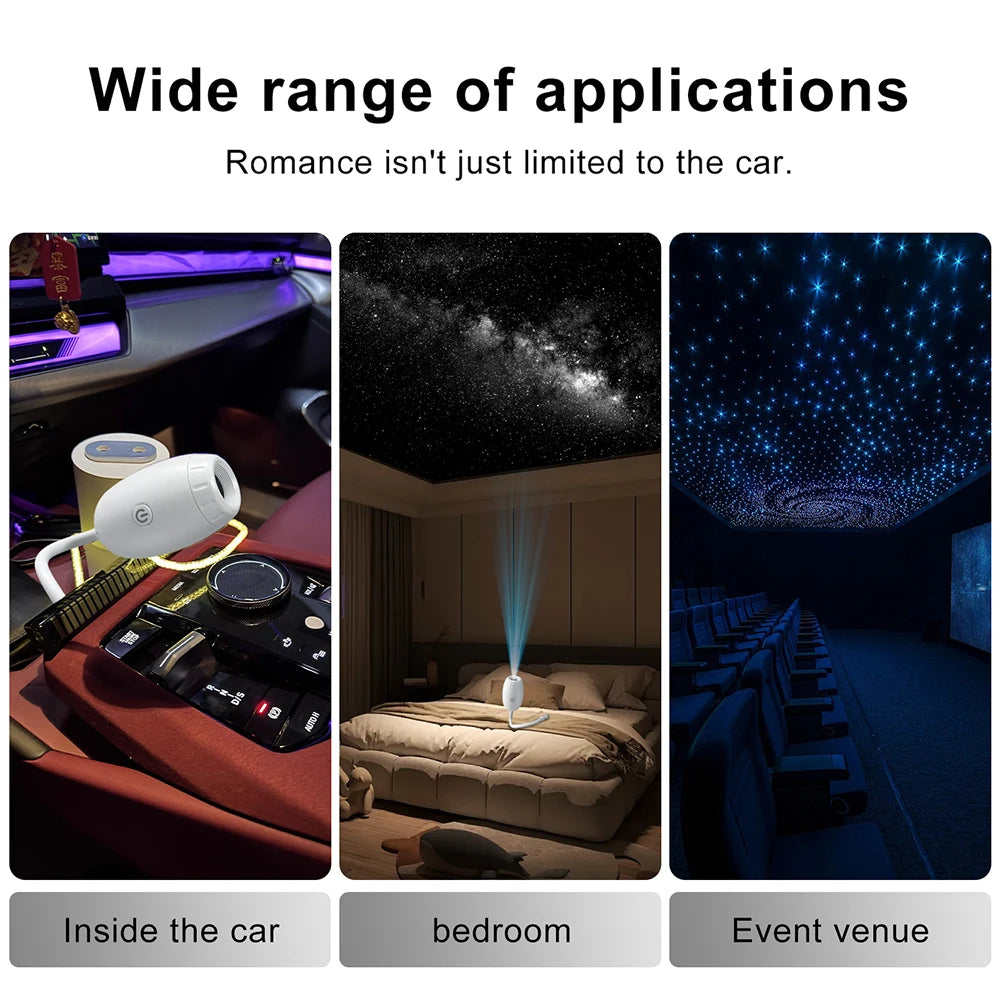 USB Car Interior LED Starry Galaxy Atmosphere Projector Light
