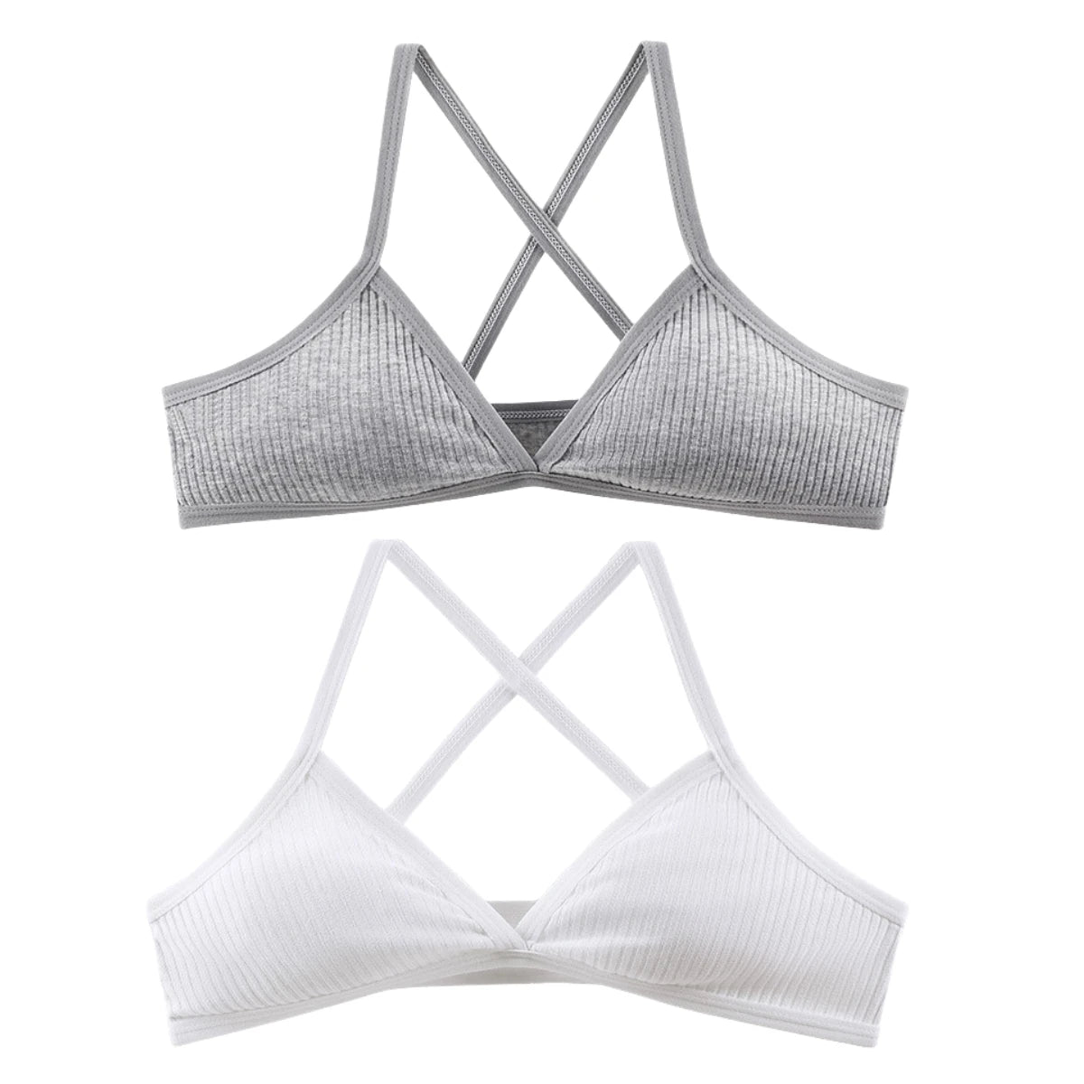 CowLost | product_id-2pcs-wireless-v-neck-1-3-cup-push-up-bras-for-women-breathable |24