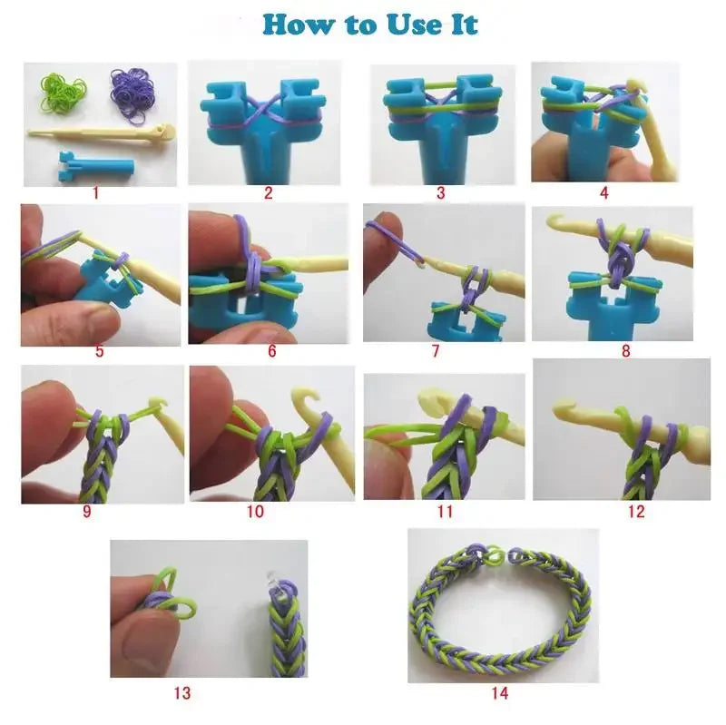 DIY Hand Knitting Machine Rubber Band Loom for Kids Colorful Bracelet Craft Toys