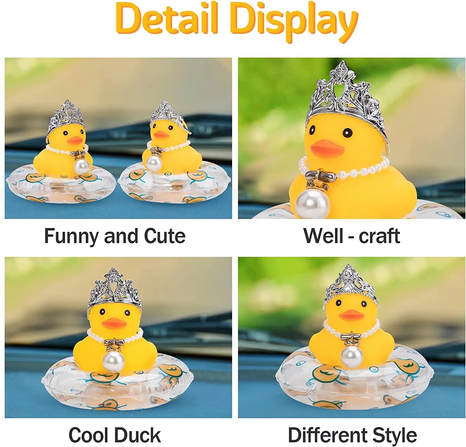 CowLost | product_id-car-rubber-duck-dashboard-ornament-with-pearl-necklace-and-crown-for-jeeps |3