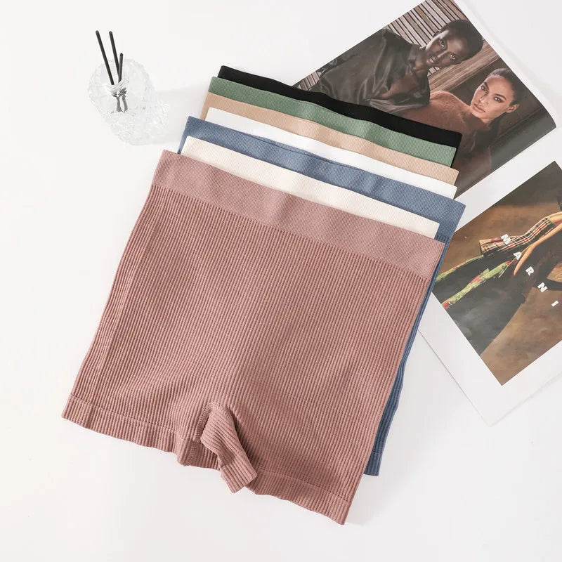 CowLost | product_id-women-s-seamless-ribbed-mid-rise-boyshort-sports-underwear-breathable-panties |7