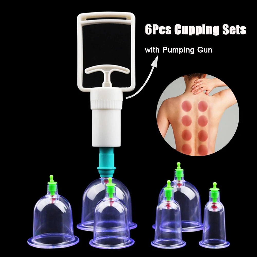 CowLost | 6pcs-vacuum-cupping-sets-with-pumping-gun-suction-cups-back-massage |1