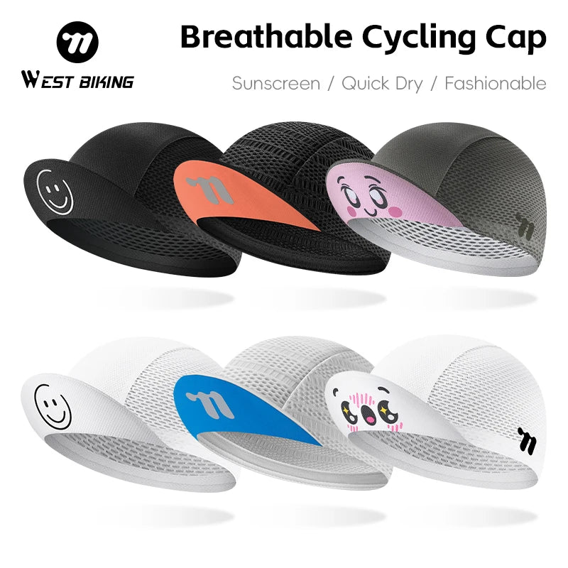 CowLost | west-biking-cycling-cap-with-brim-summer-sunscreen-quick-dry-sport-hat-bicycle-hat-balaclava-unisex-breathable-hat-bike-headwear |1