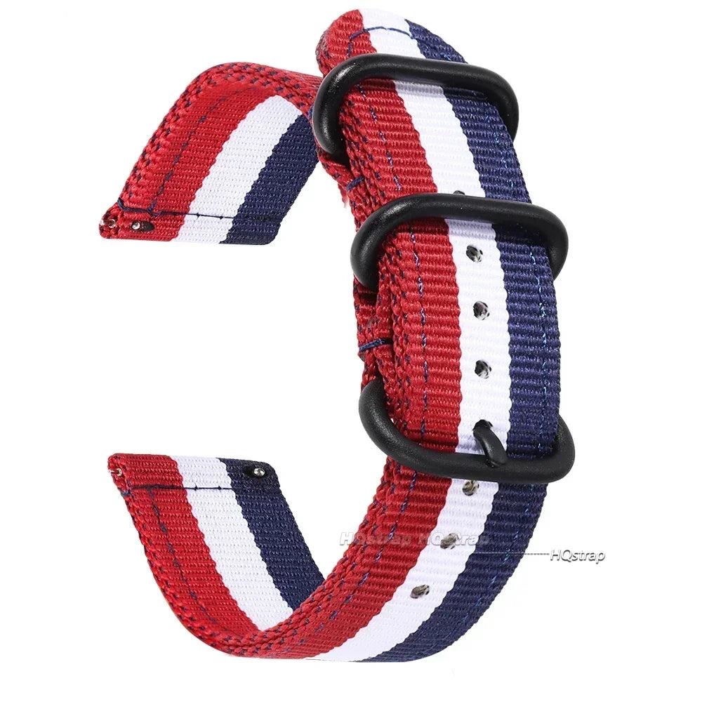 Woven Nylon Sport Watch Strap 18mm-24mm for Seiko, Amazfit, Samsung Galaxy 4/5/6