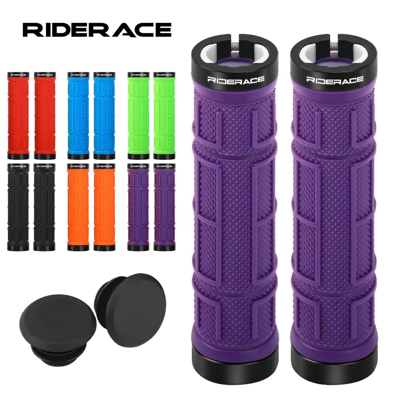 CowLost | riderace-bicycle-grips-lock-on-mountain-bike-handle-bar-cover-ergonomic-tpr-rubber-shockproof-non-slip-cycling-handlebar-grip |1