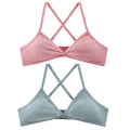 CowLost | product_id-2pcs-wireless-v-neck-1-3-cup-push-up-bras-for-women-breathable |22