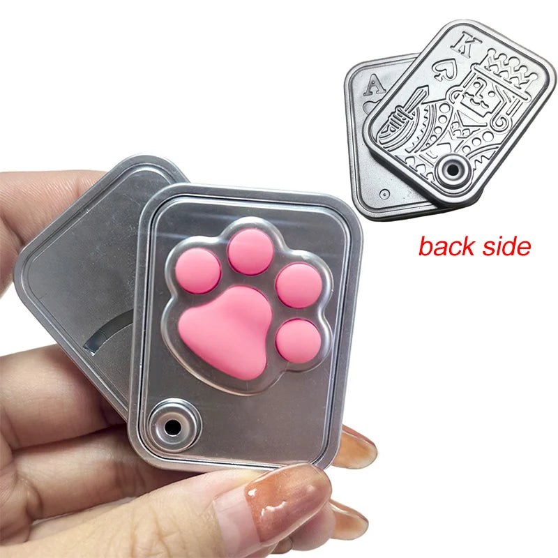 Mechanical Card Pushing Decompression Cat Claw Alloy Mini Fingertip Rotating Toy