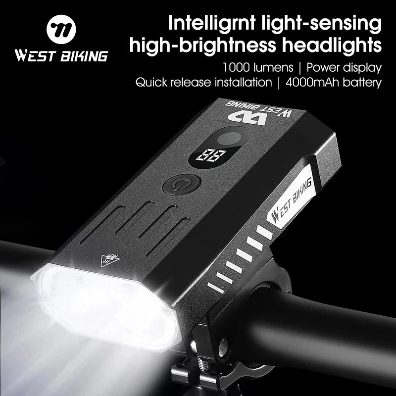 CowLost | west-biking-bike-front-light-induction-bicycle-bright-light-usb-charging-flashlight-cycling-waterproof-torch-bike-headlight |1