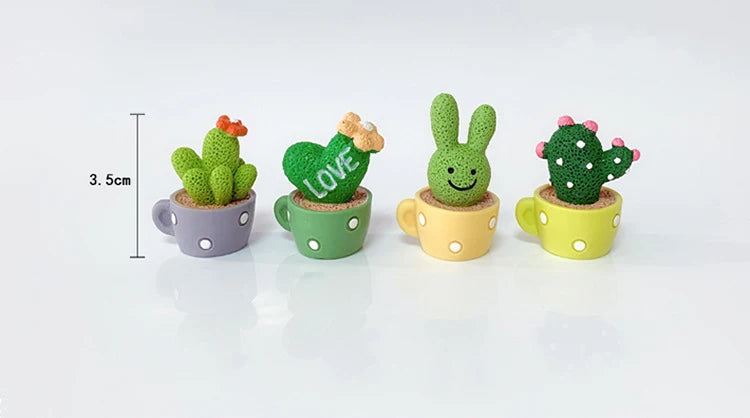 CowLost | 4pcs-resin-simulation-cactus-car-decoration-mini-succulent-decoration-home-office-desktop-computer-crafts-couple-small-gifts-toy |14