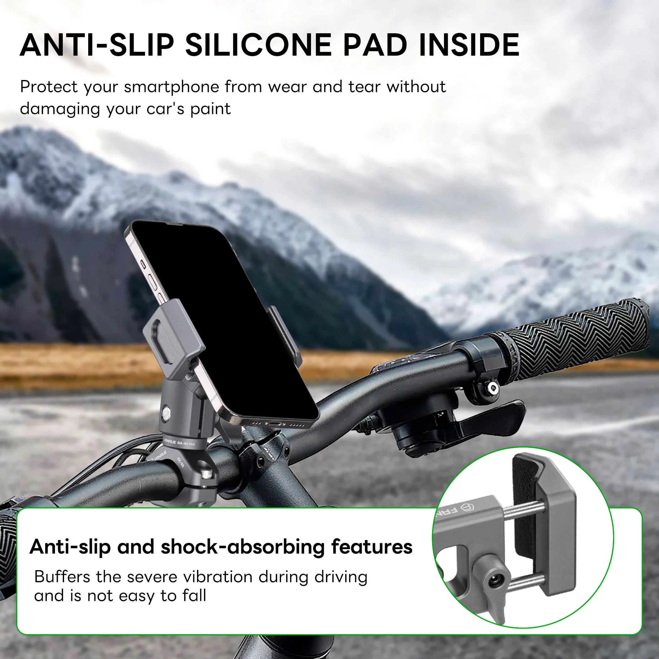 CowLost | product_id-fanaue-universal-aluminum-bike-phone-holder-360-rotation-for-72-100mm-phones |7
