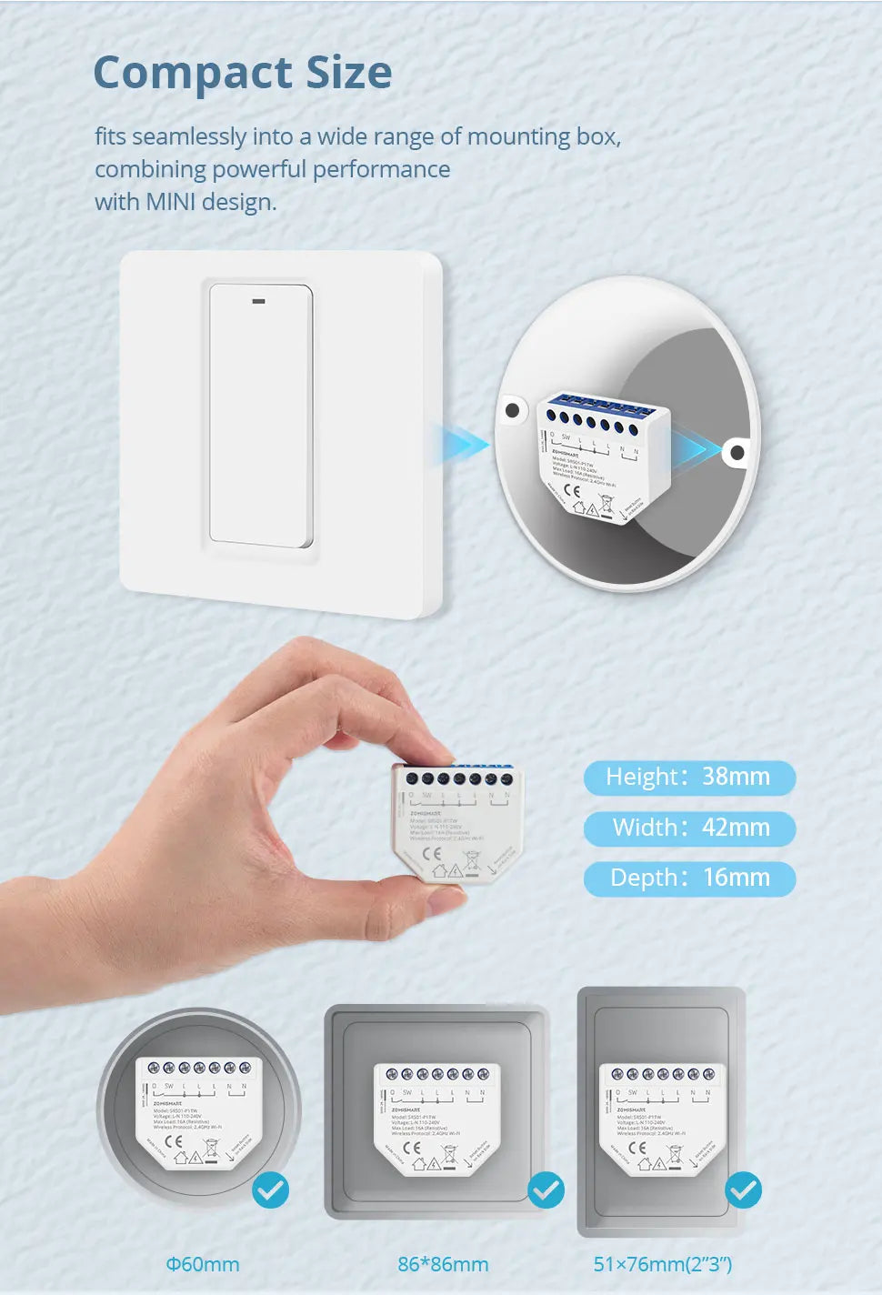 CowLost | zemismart-wifi-smart-mini-inline-switch-16a-1-gang-relay-with-power-monitor |10