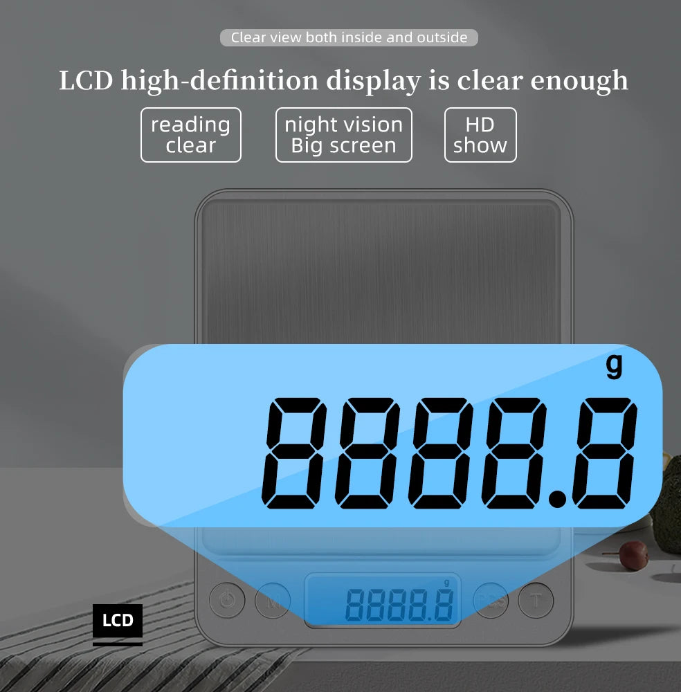 3kg/500g Digital Kitchen Scale 0.01g Precision Jewelry Food Weighing LCD Electronic