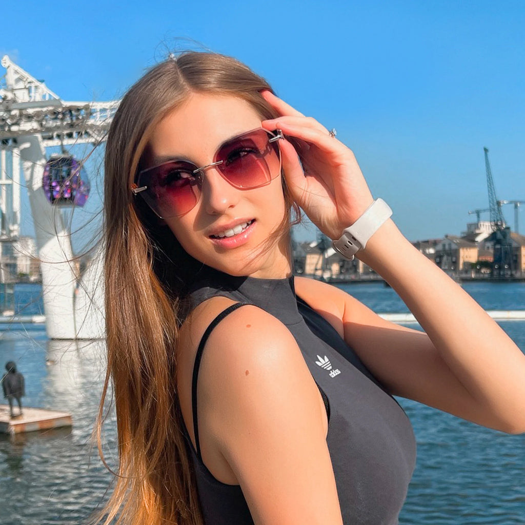 CowLost | zenottic-fashion-women-rimless-sunglasses-for-ladies-trendy-geometric-diamond-cutting-gradient-lens |7